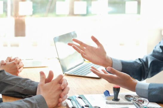 couple consulting lawyer about buying renting house car. insuran
